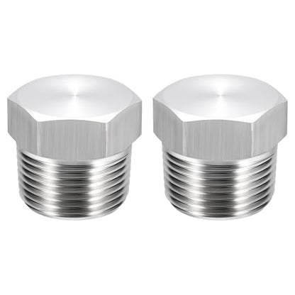 2 Pack SUS304 3/4" NPT Male Outer Threaded Pipe End Cap - size: 3/4" NPT Male
