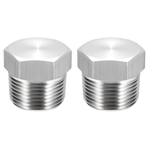 2 Pack SUS304 3/4" NPT Male Outer Threaded Pipe End Cap - size: 3/4" NPT Male