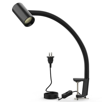 LED Clamp Work Light, 1500lumens 20in Flexible Gooseneck Work Lamp with C-Clamp for Lathe Machines, Workbenches. 15W