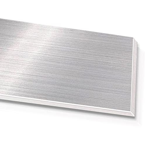 304 Stainless Steel Flat Bar, 14 Gauge(2mm) × 1" × 10", 1Pcs, Brushed Finsh Steel Sheet, One-Sided Film Steel Plate for Industry Machinery DIY Engineering Home Decoration - size: 14 Gauge, style: 1" W × 10" L