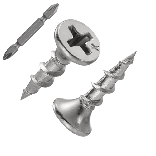 Wensilon (481 pcs)#6X5/8 410 Stainless Steel Fastener Drywall Screws-Phillips with coarse Threaded tip, Suitable for Drywall Slate, Wood, etc.(1 pounds) - color: Stainless Steel, size: #6*5/8"