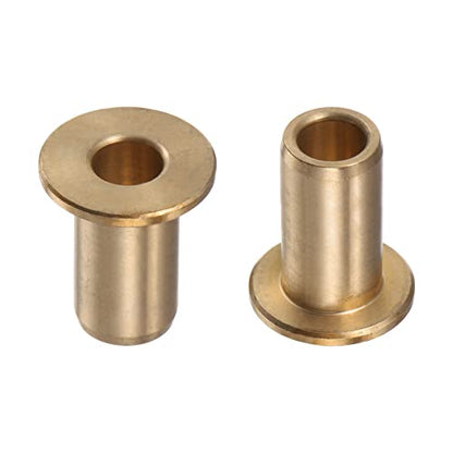 HARFINGTON 2pcs Flange Bearing Sleeve 8mm Bore 12mm OD 25mm Length 2mm Flange Thickness Bronze Bushing Self-Lubricating Bushings Sleeve for Industrial Equipment - size: 8mmx12mmx25mm