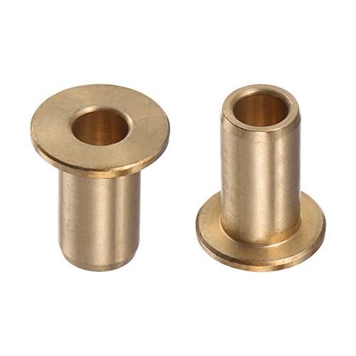 HARFINGTON 2pcs Flange Bearing Sleeve 8mm Bore 12mm OD 25mm Length 2mm Flange Thickness Bronze Bushing Self-Lubricating Bushings Sleeve for Industrial Equipment - size: 8mmx12mmx25mm