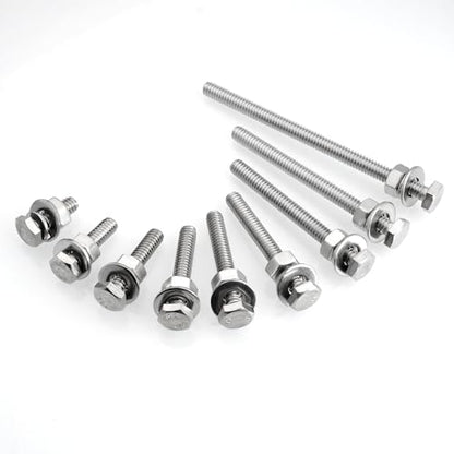 Mywish (10 Sets) 1/4-20x2 1/4-20 Bolt, Hex Head Assorted Screws Nuts and Bolts with Flat & Lock Washers, 304 Stainless Steel 18-8, Fully Threaded, 1/4 Metric Bolt Assortment - size: 1/4-20 x 2 (10 set)