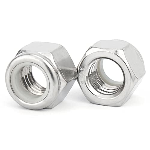 5/16"-18 Nylon Insert Lock Nuts, Stainless Steel 304 (18-8) Lock Nuts with Nylon Insert, 20pcs - color: Silver, size: 5/16"-18