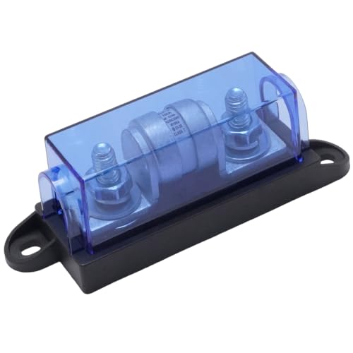 Class T Fuse Holder, 250V DC 350Amp Fuse Block, Protection for Inverters, Car Audio Systems, Replaces Standard Fuse Holders for RVs, Boats, Trucks - size: 250V 350A