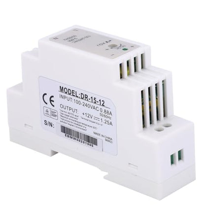 DIN Rail Power Supply 12V 1.25A 15W Single Output Switching Power Supply for Control Cabinet Industrial Equipment