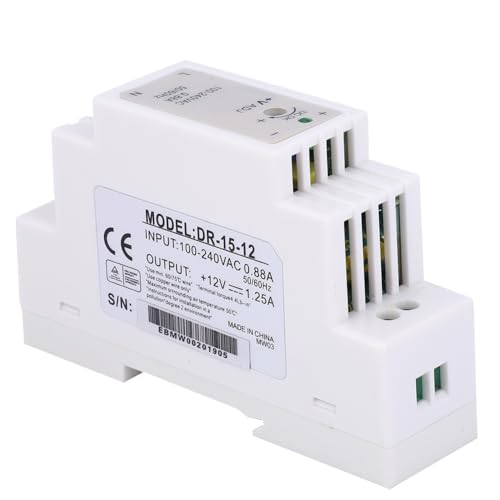 DIN Rail Power Supply 12V 1.25A 15W Single Output Switching Power Supply for Control Cabinet Industrial Equipment