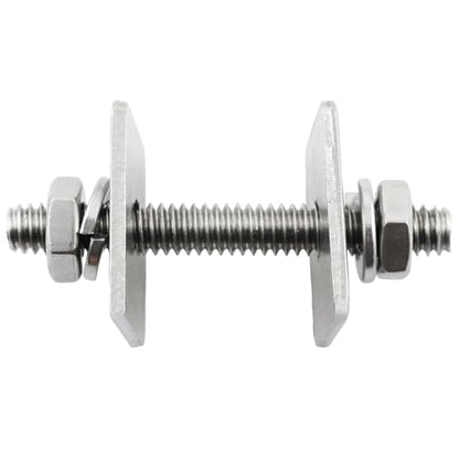 TAODAN 4Sets Square Gasket Bolt Sleeve 304 Stainless Steel Fully Threaded Rod 1/4x2 Inch with Nuts for Structural Anchoring and Fastening Screws