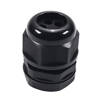 Fielect M25 Cable Gland 5 Holes Waterproof Nylon Joint Adjustable Locknut for 3-6mm Dia Wire 1Pcs - color: 5 15mm 25mm