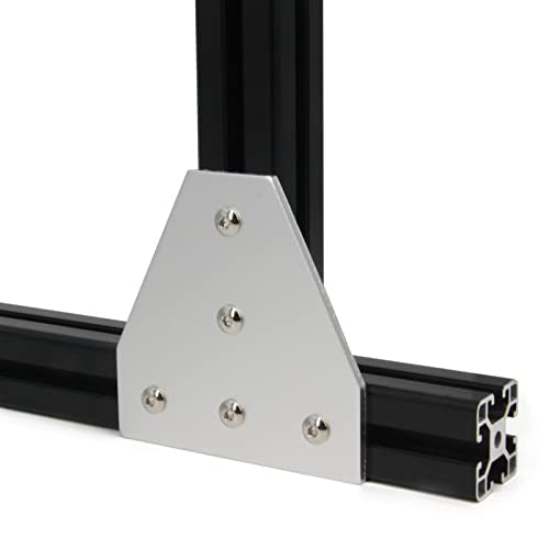 4040 Corner Bracket Plate T Shape 5 Hole 90 Degree Outside Joining Plate with M6x16mm Screws and T-Nuts for 40 x 40mm Series Aluminum Extrusion Profile, 8pcs/Pack (Silver-4040 T Shape) - style: Silver-4040 T Shape