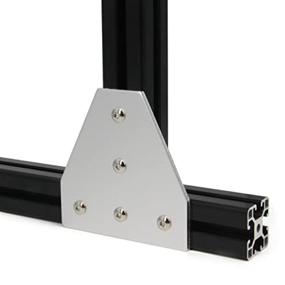 4040 Corner Bracket Plate T Shape 5 Hole 90 Degree Outside Joining Plate with M6x16mm Screws and T-Nuts for 40 x 40mm Series Aluminum Extrusion Profile, 8pcs/Pack (Silver-4040 T Shape) - style: Silver-4040 T Shape