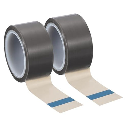PATIKIL 1" x 33ft Heat Resistant Tape, High Temperature Tape PTFE Adhesive High Heat Tape Waterproof Smooth Surface for Vacuum Sealer Machine Insulation Protection, 0.08mm Thick, 2PCS - size: 0.08x25mm
