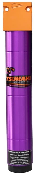 50 CFM, Tsunami 1/2" NPT Industrial Water Separator Particulate Filter, Removes Water, Moisture, Debris from Compressed Air Lines - size: 50 CFM, 1/2 in, style: Water Seperator