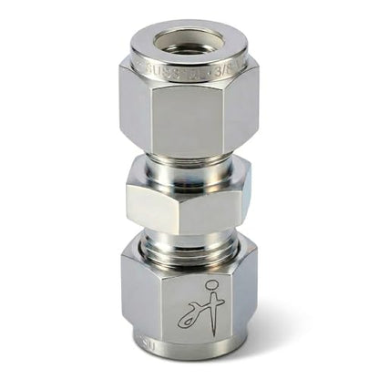 316SS Compression Tube Fitting, Straight Union, 1/2" OD x 1/2" OD - size: 1/2" OD x 1/2" OD