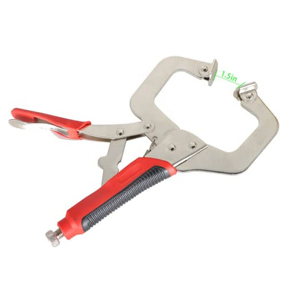 findmall 2Pcs 11 Inch Locking C-Clamp Locking Pliers Heavy Duty C Clamps Set Adjustable Welding Clamps Fit for Shop Home Farm and Automotive