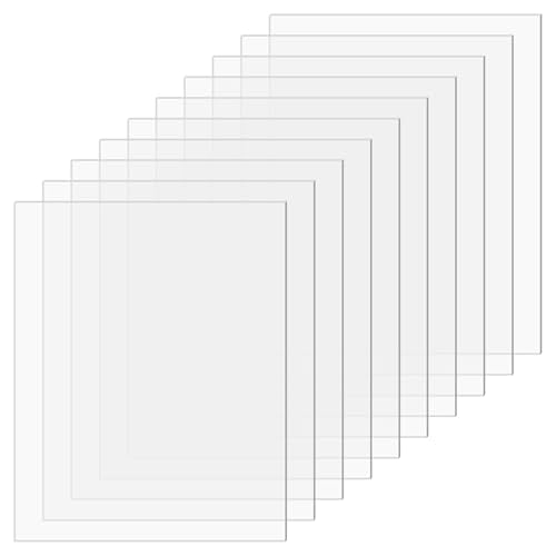10 Pcs 10 x 8 x 0.08 Inch Clear Acrylic Sheets, 25 x 20 x 0.2cm Plastic Acrylic Board for DIY Display, Craft Projects, Photo Frame