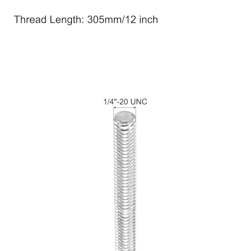 MECCANIXITY Fully Threaded Rod 1/4"-20 UNC Thread Pitch 304 Stainless Steel Right Hand Threaded Rods Bar Studs,12 inch 4 Pack - size: 1/4"-20 UNC x 12 inch