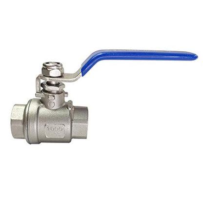 2PCS 1/2" Full Port NPT Female Thread Ball Valve 316 Stainless Steel for Water, Oil, and Gas WOG1000 - size: 2-pack x 1/2 Inch