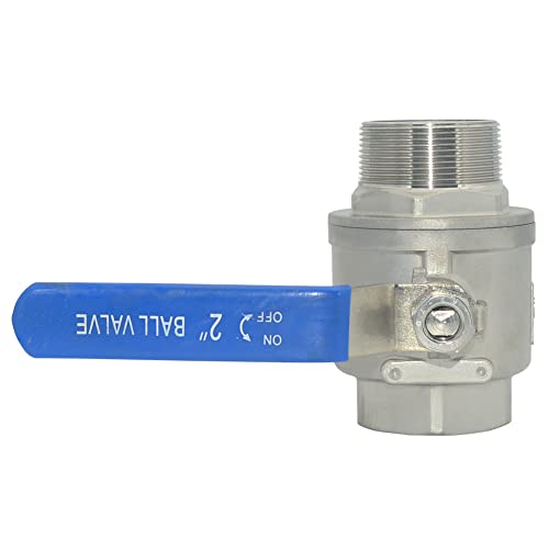1Pcs 2 Inches Ball Valve - Full Port Heavy Duty Male NPT (MNPT) X Female NPT (FNPT) Thread with Long Handle Switch,Stainless Steel 304 for Water, Oil, and Gas,1000WOG - size: 2 Inch