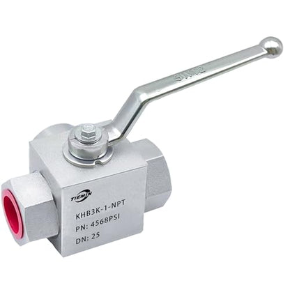 TieMin High Pressure Hydraulic Ball Valve 1 Inch 4568 PSI (315bar) High Pressure, Shut-Off 3 Way Hydraulic Ball Valve KHB3K 1" NPT - color: 1" NPT, size: 3-Way