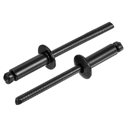 uxcell 25Pcs 3/16"x1/2" 304 Stainless Steel Dome-Head Blind Rivets, Open-End Type Blind Rivets for DIY, Sheet Metal, Automotive Repairs, Furniture, Boat, and Duct Work (Black) - color: Black, size: 3/16"x1/2"