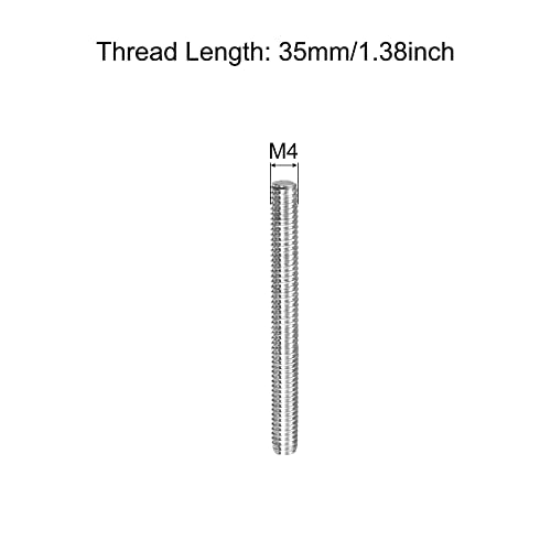 MECCANIXITY Fully Threaded Rod M4 x 35mm 0.7mm Thread Pitch 304 Stainless Steel Right Hand Threaded Rods Bar Studs 5 Pack - size: M4 x 35mm