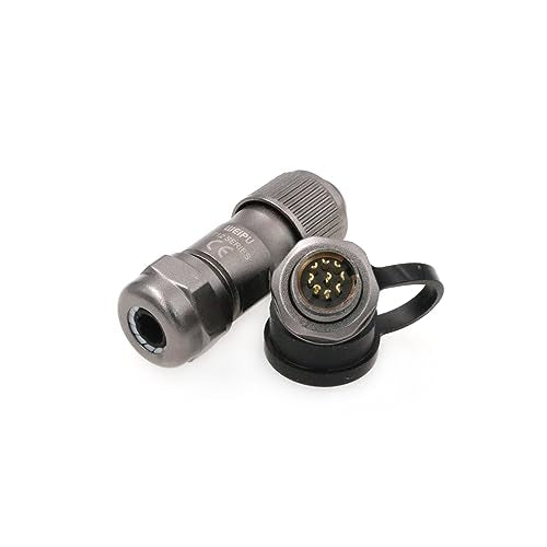 SZRMCC Weipu ST12 Waterproof Cable Connector 9Pin IP67 Metal Threaded Circular Aviation Power Connector Solder Electrical Wire Plug Socket 12mm (9 Pin 3A) - size: 9 Pin 3A