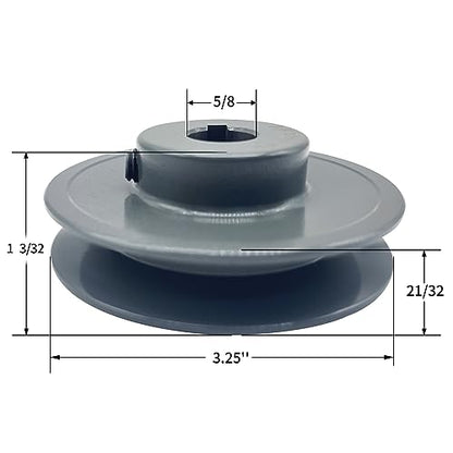 AK32-5/8 v Belt Pulley, AK3258, 3.25 inch OD, 5/8 Inch Bore, Cast Iron Material, AK Single Groove Mechanical v-Belt Pulleys for "A" or "4L" or "3L" Belts - size: 3.25 inch OD, 5/8 Inch Bore, style: 1 Groove
