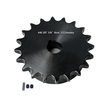 #40 Sprocket 20T 5/8" Bore Hardened Black Oxide - size: 20 teeth, style: 5/8" in bore