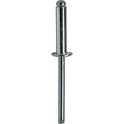 Fastenere Pop Rivets 1/8" x 1/2" (100 pcs) Aluminum Body Steel Mandrel, Heavy Duty, Open End, Low Carbon Steel, Dome Head Blind Rivets, Corrosion Resistant & High Shear Strength, 4-8 Gap .376" - .500" - size: 1/8" x 1/2" (4-8) (100 Pack)