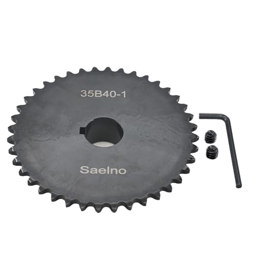 #35 Roller Chain Sprocket Type B 1 inch Bore 40 Tooth, Hardened Antirust 1045 Steel Drive Sprockets 35B40-1