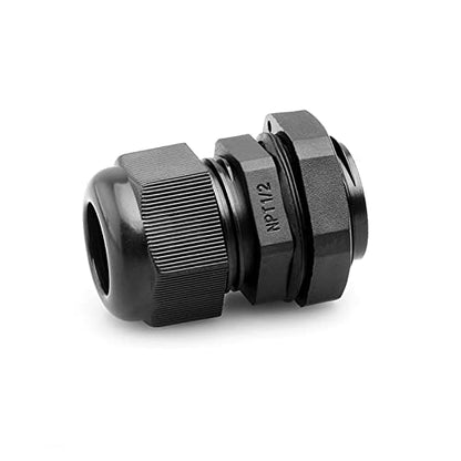 PENGLIN Waterproof Cable Glands 1/2" NPT Nylon Cable Connector(50-Pack) - color: Black, size: 1/2 Inch (50-Pack)