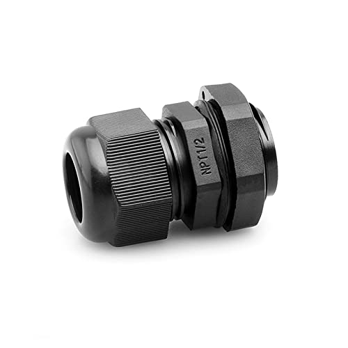 PENGLIN Waterproof Cable Glands 1/2" NPT Nylon Cable Connector(50-Pack) - color: Black, size: 1/2 Inch (50-Pack)