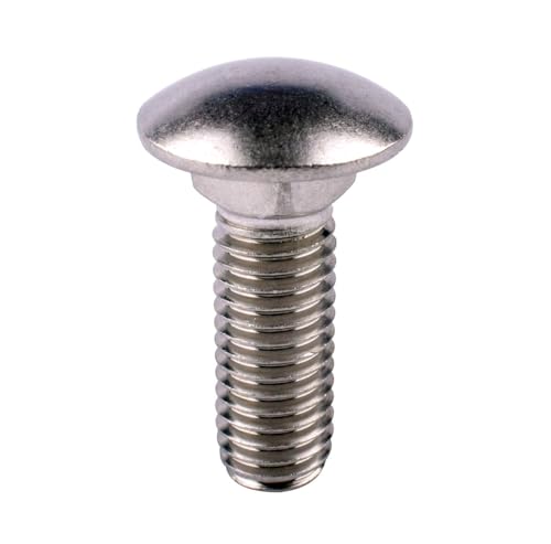 1/2-13 x 1" Carriage Bolts Screws, Round Head Square Neck, 304 Stainless Steel 18-8, UNC Coarse Fully Thread, Quantity 4Pcs - size: 1/2-13 x 1" (4 Pcs)