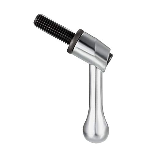 uxcell M10 x 25mm Handle Adjustable Clamping Lever Thread Push Button Ratchet Male Threaded Stud Knobs Locking Rotating Screw Handles Quick Release Bolt Silver Tone - size: M10 x 25mm