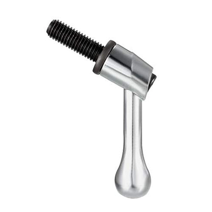 uxcell M10 x 25mm Handle Adjustable Clamping Lever Thread Push Button Ratchet Male Threaded Stud Knobs Locking Rotating Screw Handles Quick Release Bolt Silver Tone - size: M10 x 25mm