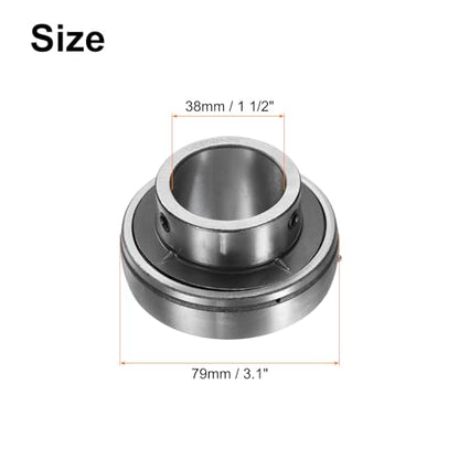 uxcell 2pcs UC208-25 Pillow Block Bearings 1-9/16" Bore Bearing Units Chrome Steel (GCR15) Flange Mounted Bearing Housing with Wrench - size: UC208-25 (ID 1 9/16")
