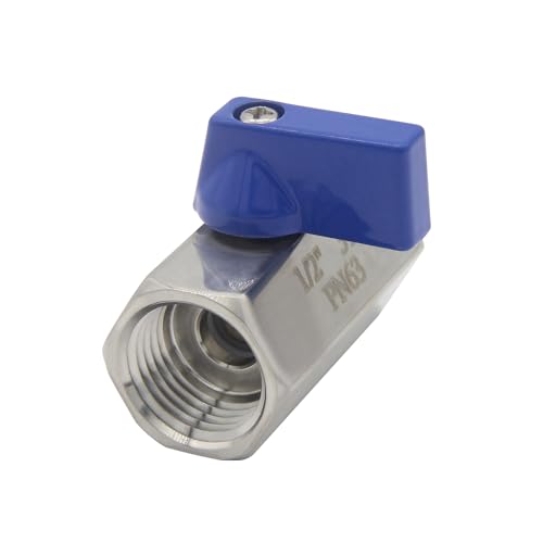Beduan 1/2" Mini Ball Valve, Stainless Steel Female x Female NPT Thread Shut-Off Valve - size: 1/2 Female NPT