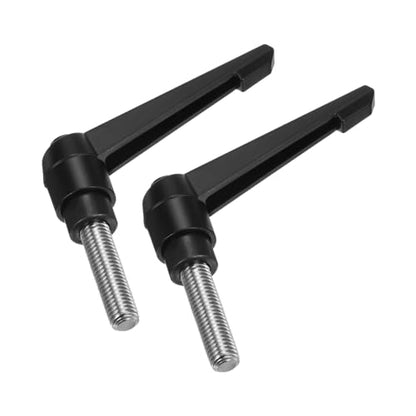 uxcell 2pcs Clamping Lever Handles, M12 x 35mm 304 Stainless Steel Threaded Male Stud, Adjustable Handles Locking Quick Release Ratchet Push Button Bolt Knobs, Black - size: M12 x 35mm