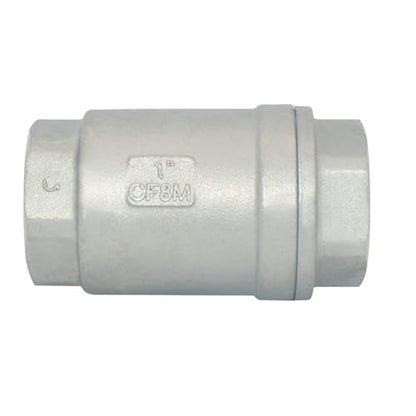1" NPT Female WOG1000 Check Valve, Spring Loaded In-line Low Cracking Pressure, Stainless Steel SS316 CF8M (1 Inch)… - size: 1 Inch