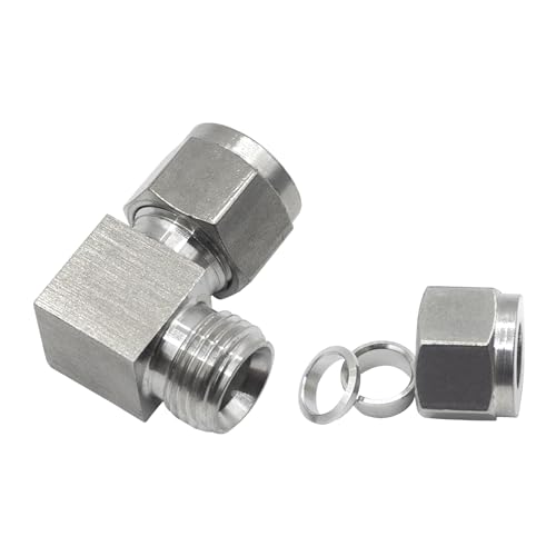 Stainless Steel Compression 90 Degree Elbow 12mm OD x 12mm OD 2pcs - size: 12mmx12mm OD