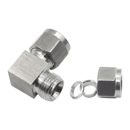 Stainless Steel Compression 90 Degree Elbow 12mm OD x 12mm OD 2pcs - size: 12mmx12mm OD
