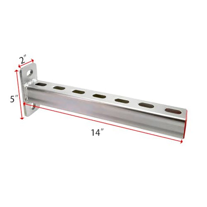 2 Pack Fasteners Braces,Steel Bracket,Steel Frame Stands, Display Stands, Pipe Stands, Metal Support Channel.14 Inch Long