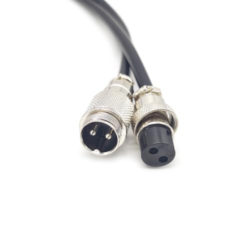 3.28 ft GX20 2 Pin Male to Female Cable, GX20 2Pins Female to Male Head Aviation Cordset Electrical Connector Panel Mount Circular Metal Adapter Cordset for Ships 10A 250V 15AWG (1meter) - size: GX20 2Pin