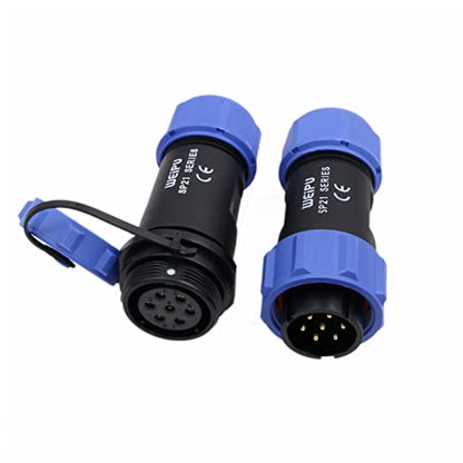 SP21 7 Pin Connector 15A Power Aviation Circular Threaded Solder Wire Cable Socket Plug 14AWG - size: 7 pin 15A