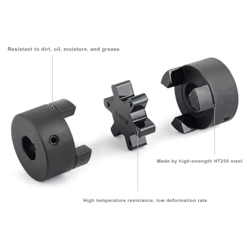 5/8" to 3/4" L075 Flexible 3-Piece L-Jaw Coupling Coupler Set & Rubber Spider for Log Wood Splitter Hybrid Equipment - size: 5/8" and 3/4"