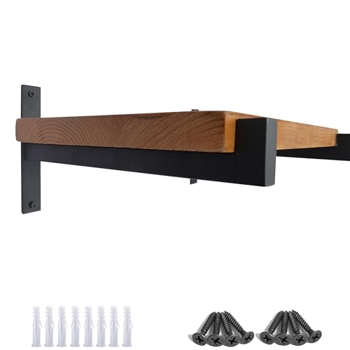 OVOV 2 Pcs Steel Heavy Duty Shelf Brackets Wall Mounted Industrial Metal Shelf Supports Matte Black 10 Inches - color: Black, size: 10 Inch