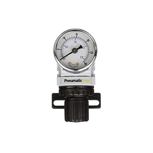 PneumaticPlus PPR2-N02BG-2 Low Pressure Air Regulator, 0-30 PSI, 1/4" NPT - size: 1/4" NPT (3-30 PSI)
