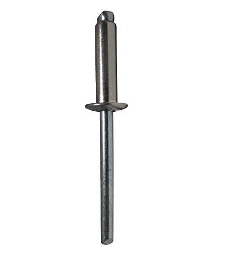 5/32" Diameter X 1/2" Stainless Rivet with Steel Mandrel, Dome Head, .376-.500 Grip Range (Pack of 100)